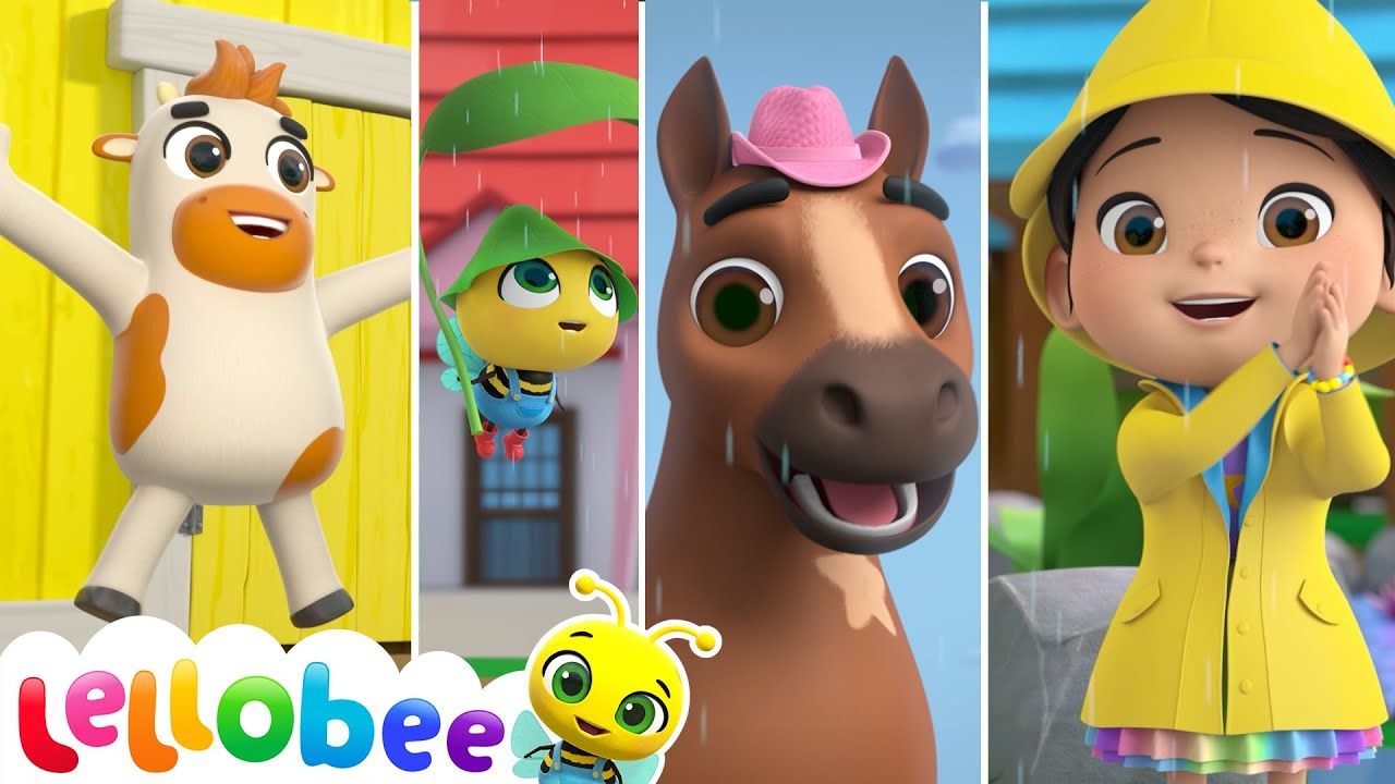Puddle Splash Party! Ella & Bee Dance in the Rain! 🌧️🎶 | 🍯 Lellobee Kids Songs & Cartoons!