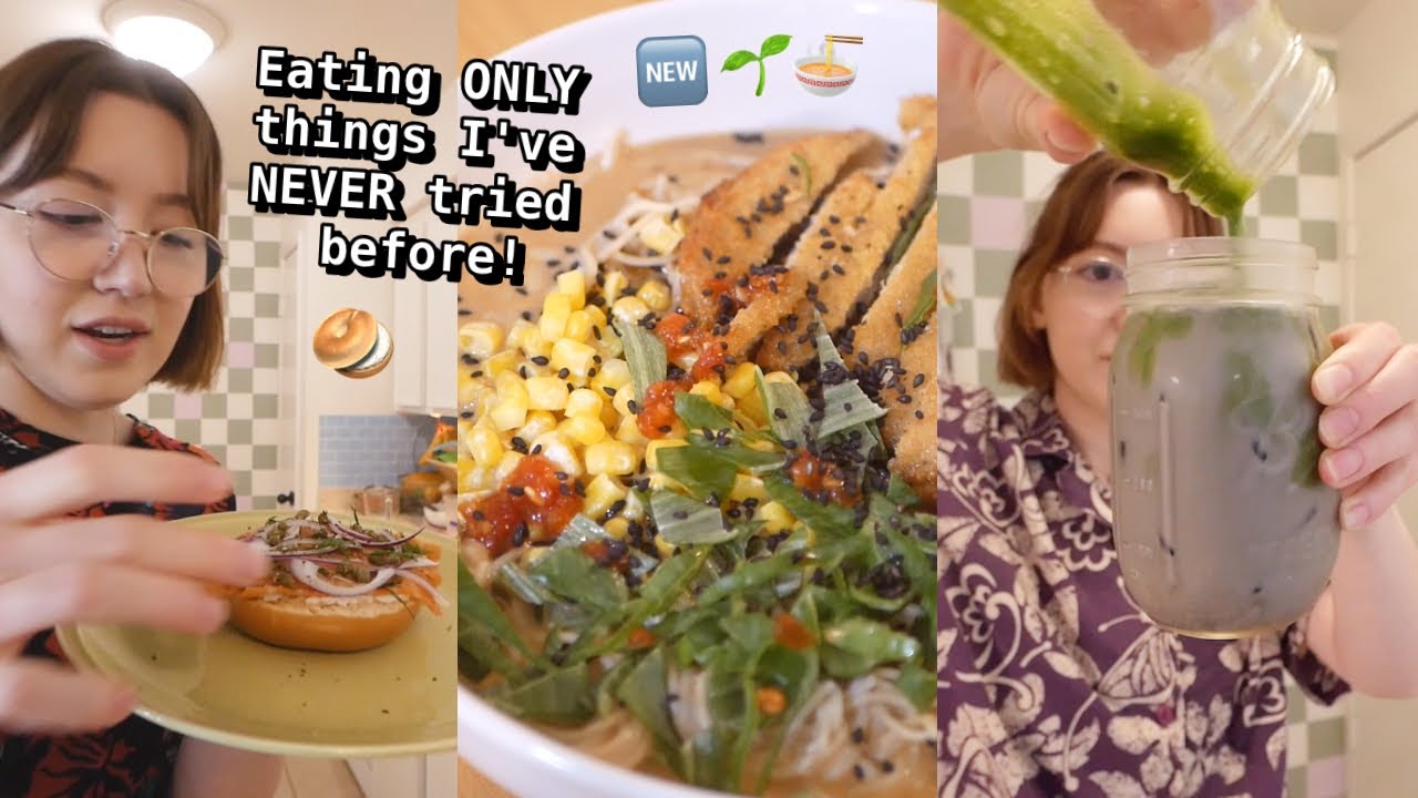 A week of eating *only* things I've never tried before!🥯🍵 vegan🌱