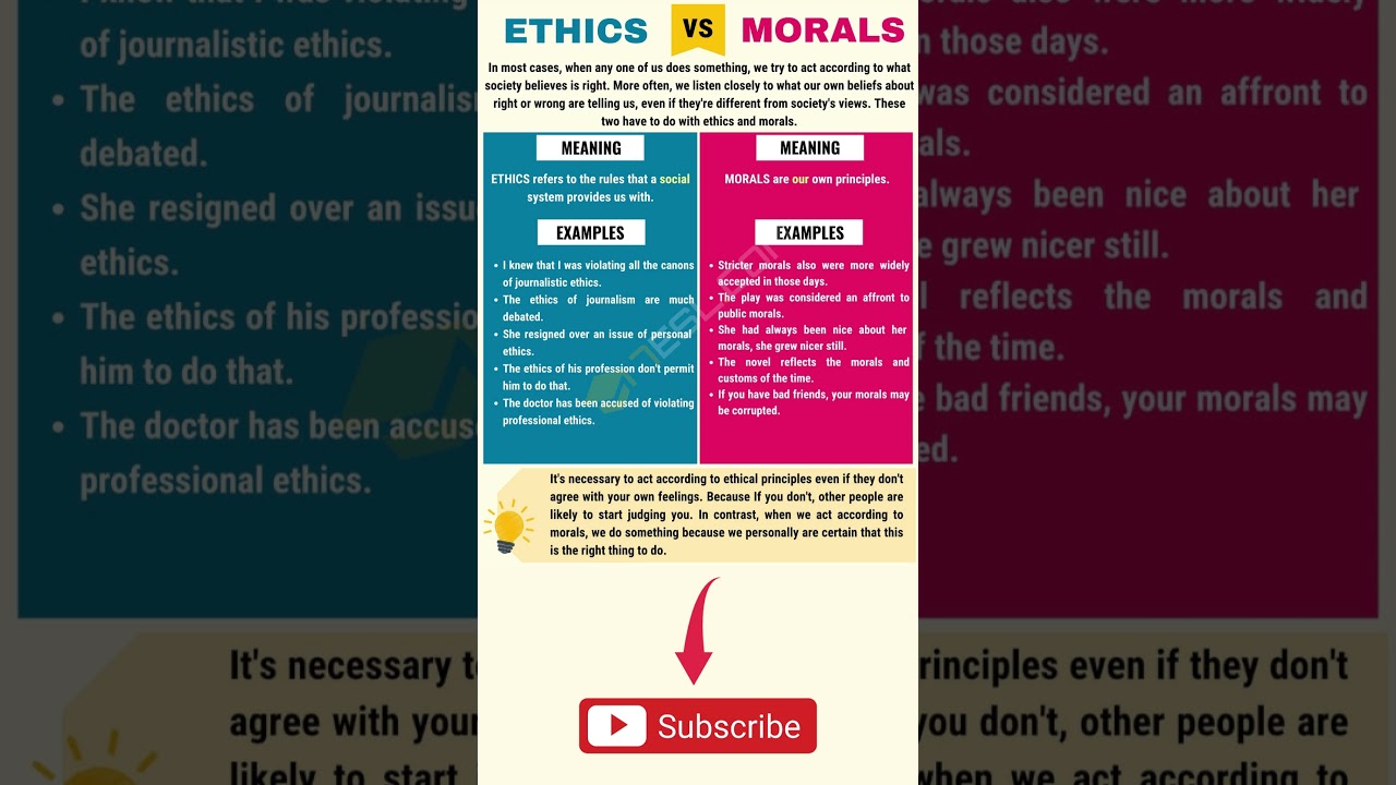 Learn English Vocabulary - Ethics vs Morals #english #englishvocabulary #vocabulary