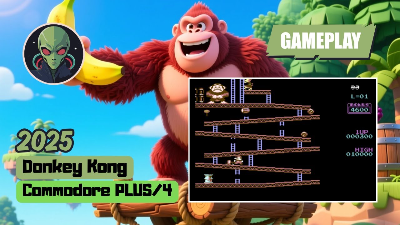 Donkey Kong (Commodore PLUS/4) (2025) BrewOtaku Quick Gameplay