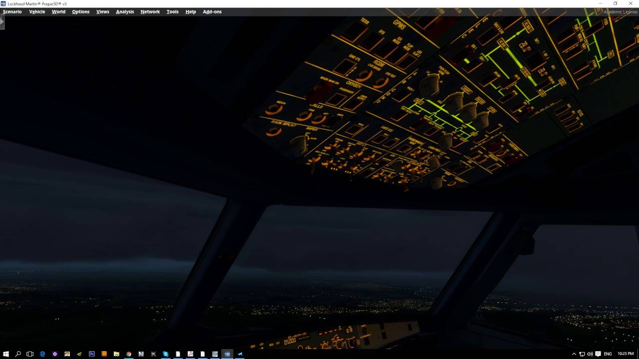 P3D v3.3.5. AS2016 and ASCA. EDNY night Approach and landing.