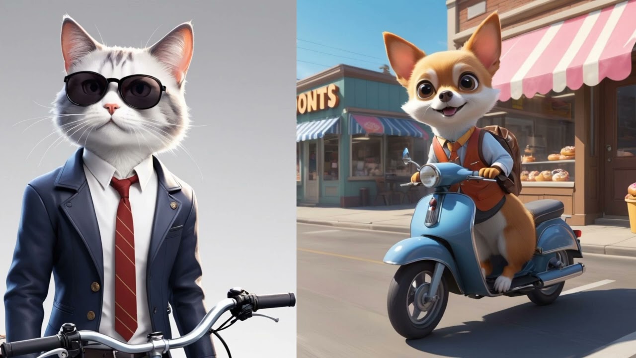 "Whiskers on Wheels" funny cat travel on the motor bike stories