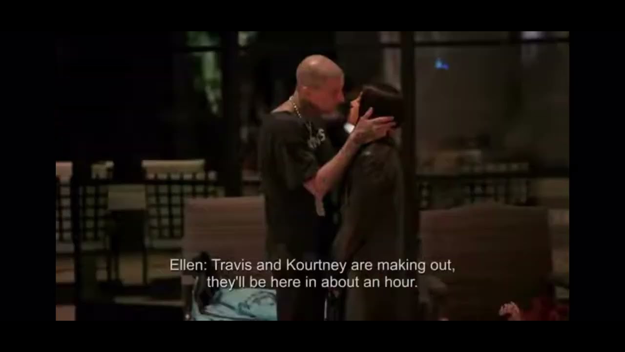 Kourtney Kardashian and Travis barker making out infront of Scott Disick