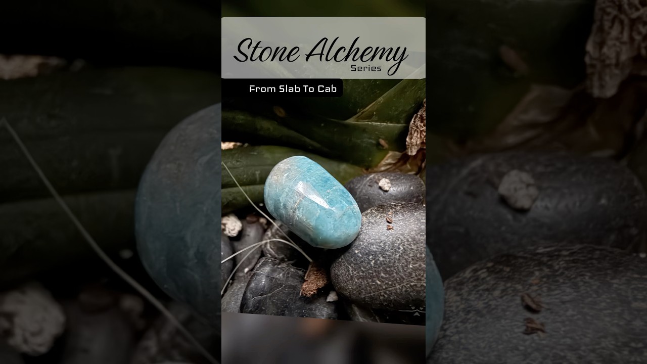 Blue Apatite: From rough stone to radiant cab. This is stone alchemy. #lapidary #crystals #cabochon