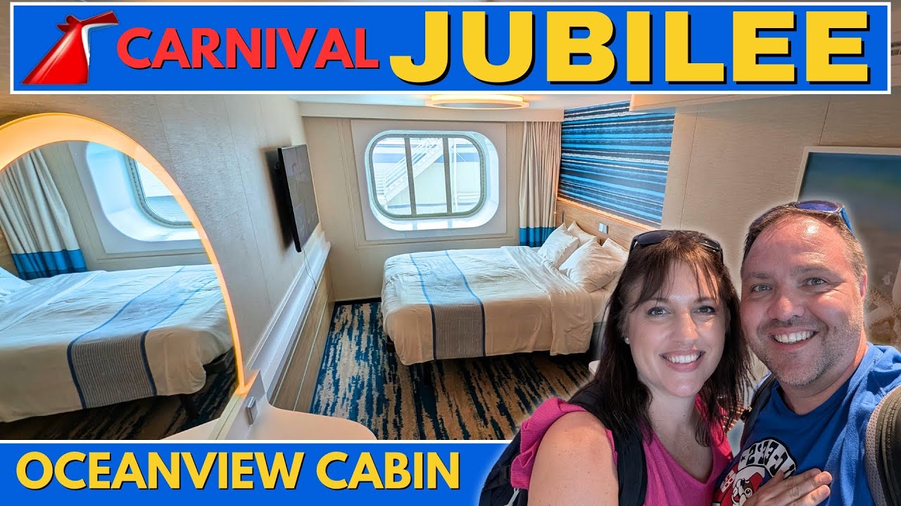 Обзор каюты с видом на океан на лайнере Carnival Jubilee: каюта 4293 (кровать, место для хранения...