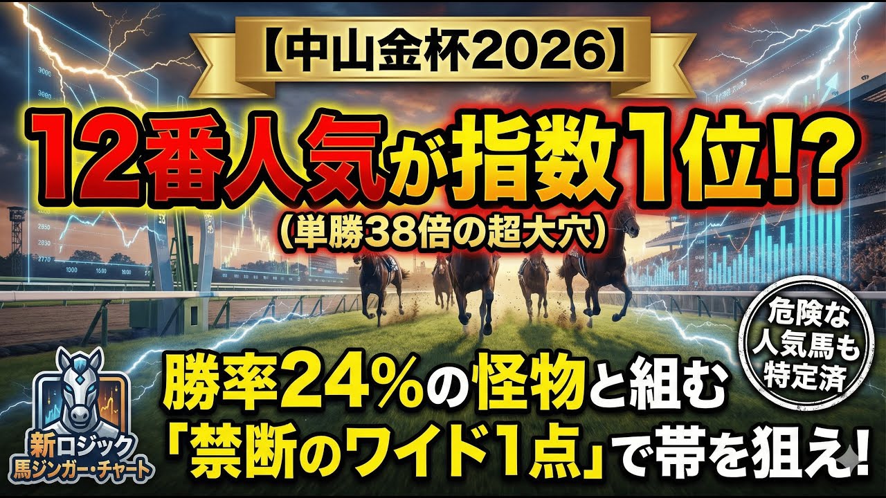 中山金杯2026】12番人気が指数1位！？勝率24%の怪物と組む「禁断のワイド1点」で帯を狙え！危険な人気馬も特定済