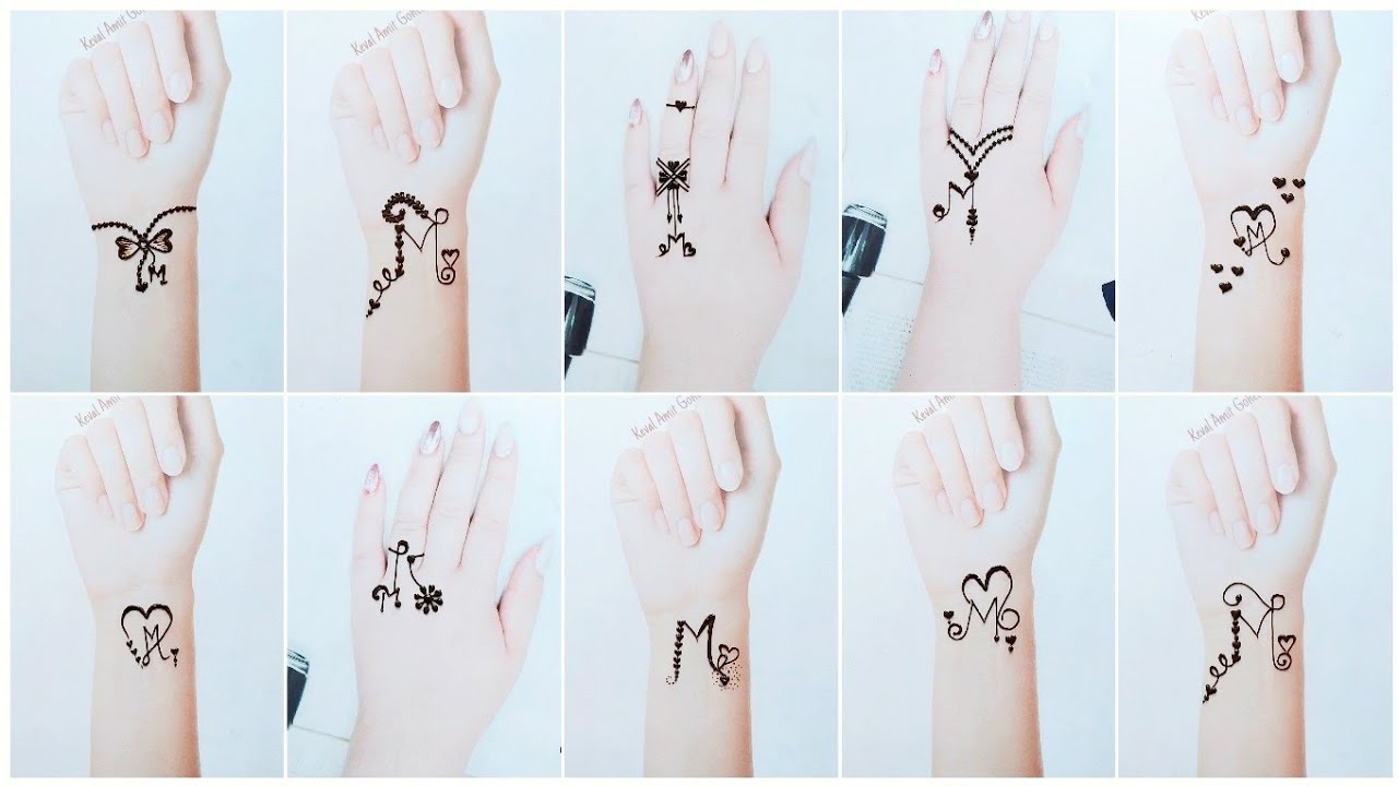 M❤️ Letter CUTE & SIMPLE | MEHNDI LETTER TATTOOS | Tattoo Mehndi by  Keval Amit Gohel 2019