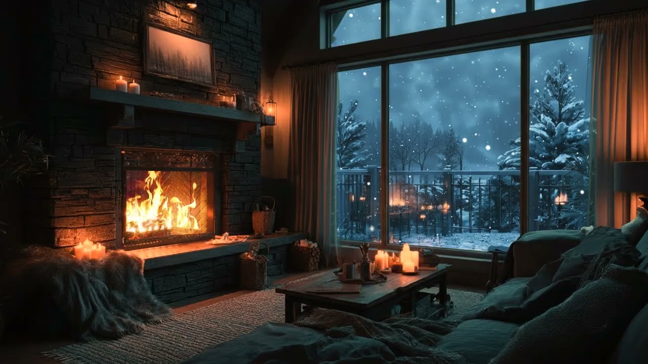 Cozy Fireplace Piano Music | Warm Night Piano for Sleep, Relax & Deep Calm