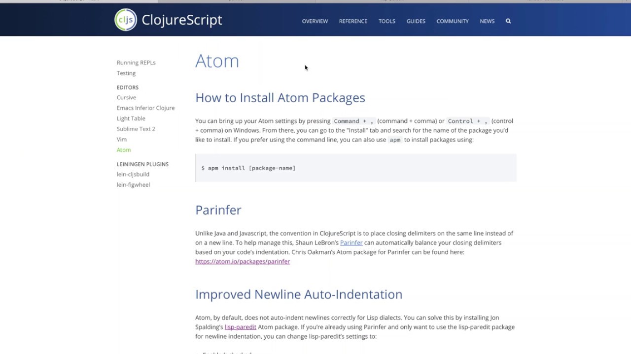 Atom for Clojure - Parens
