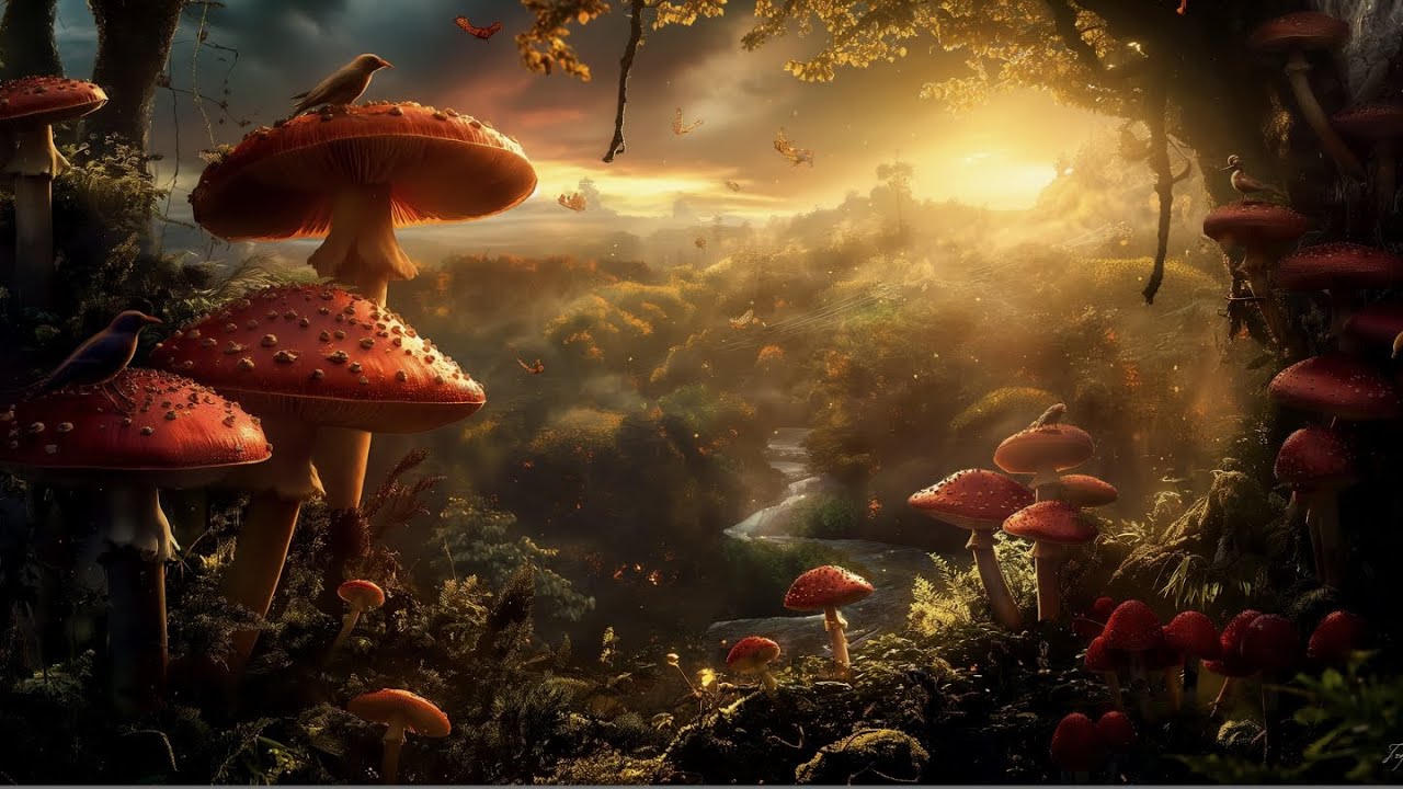 Enchanted Mushroom Forest | Fantasy Ambiance | Relax Piano Music | Nature Sounds | Fairy Ambiance