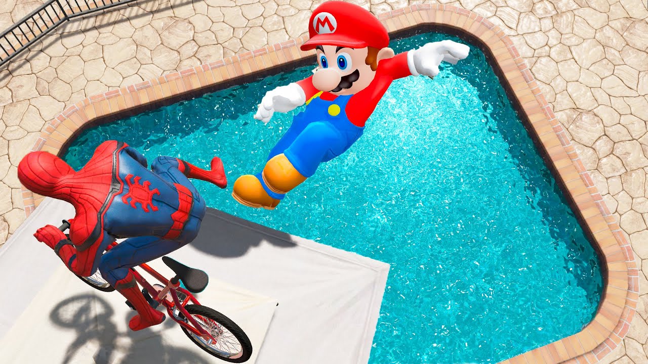 GTA 5 Spiderman vs Mario Epic Ragdolls Ep.8 (Euphoria Physics)
