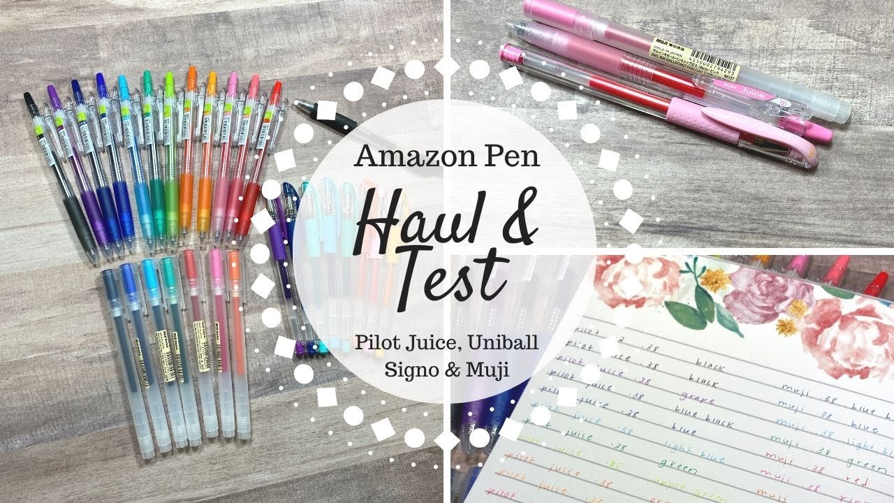 Amazon Pen Haul & Test | Pilot Juice, Uniball Signo & Muji |