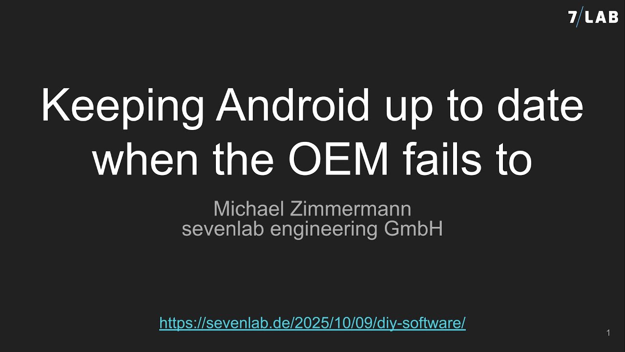 2026 AOSP and AAOS January Meetup: Keeping Android up to date when the OEM fails to