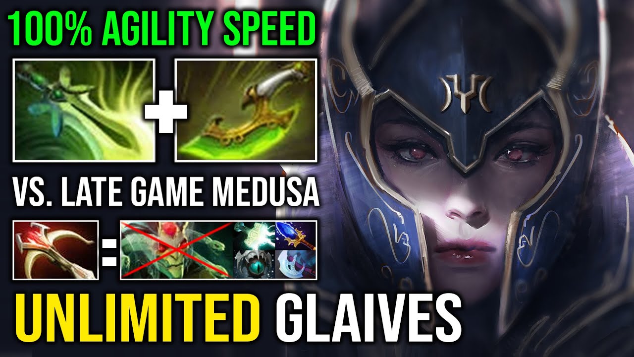 WTF Unlimited Moon Glaives 100% Max Agility Speed Luna Even Late Game Medusa Can't Stop Dota 2