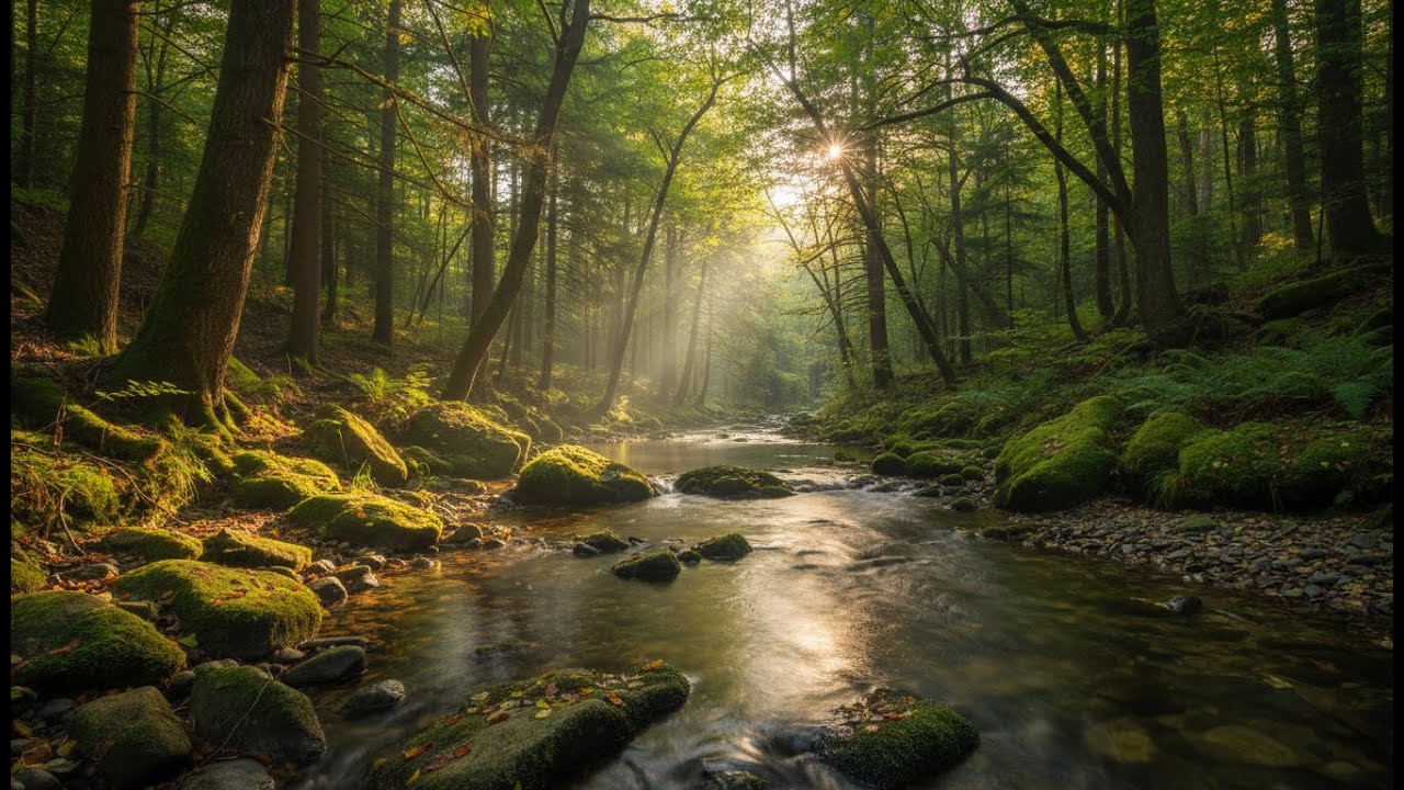 Gentle River Sounds with Piano & Birds – Nature’s Medicine to Relax and Unwind