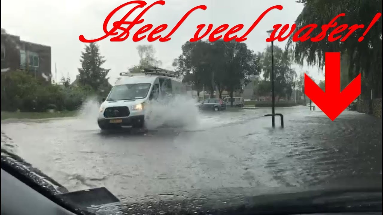 Zwaar onweer&wateroverlast Damwoude 13-08-2018
