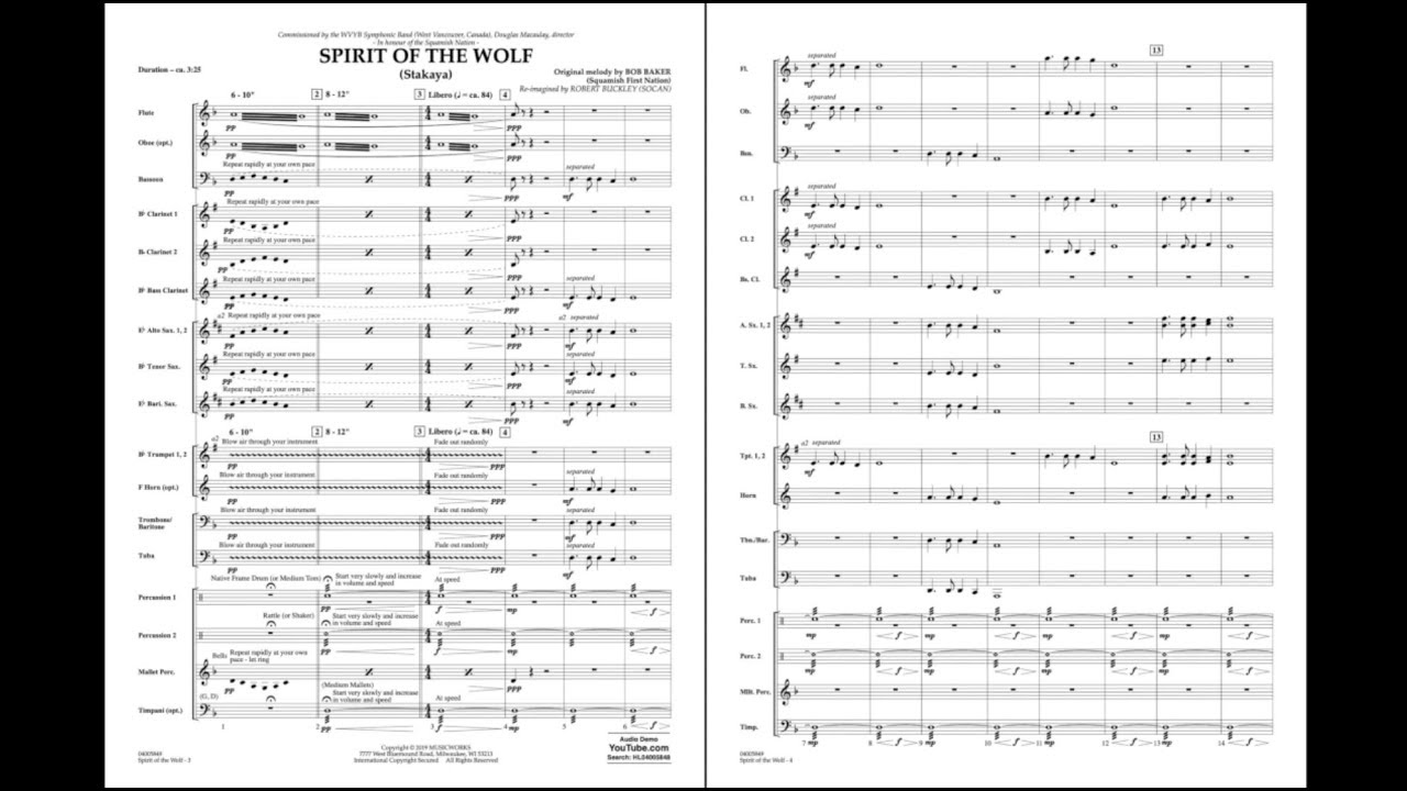 Spirit of the Wolf (Stakaya) by Bob Baker/arr. by Robert Buckley