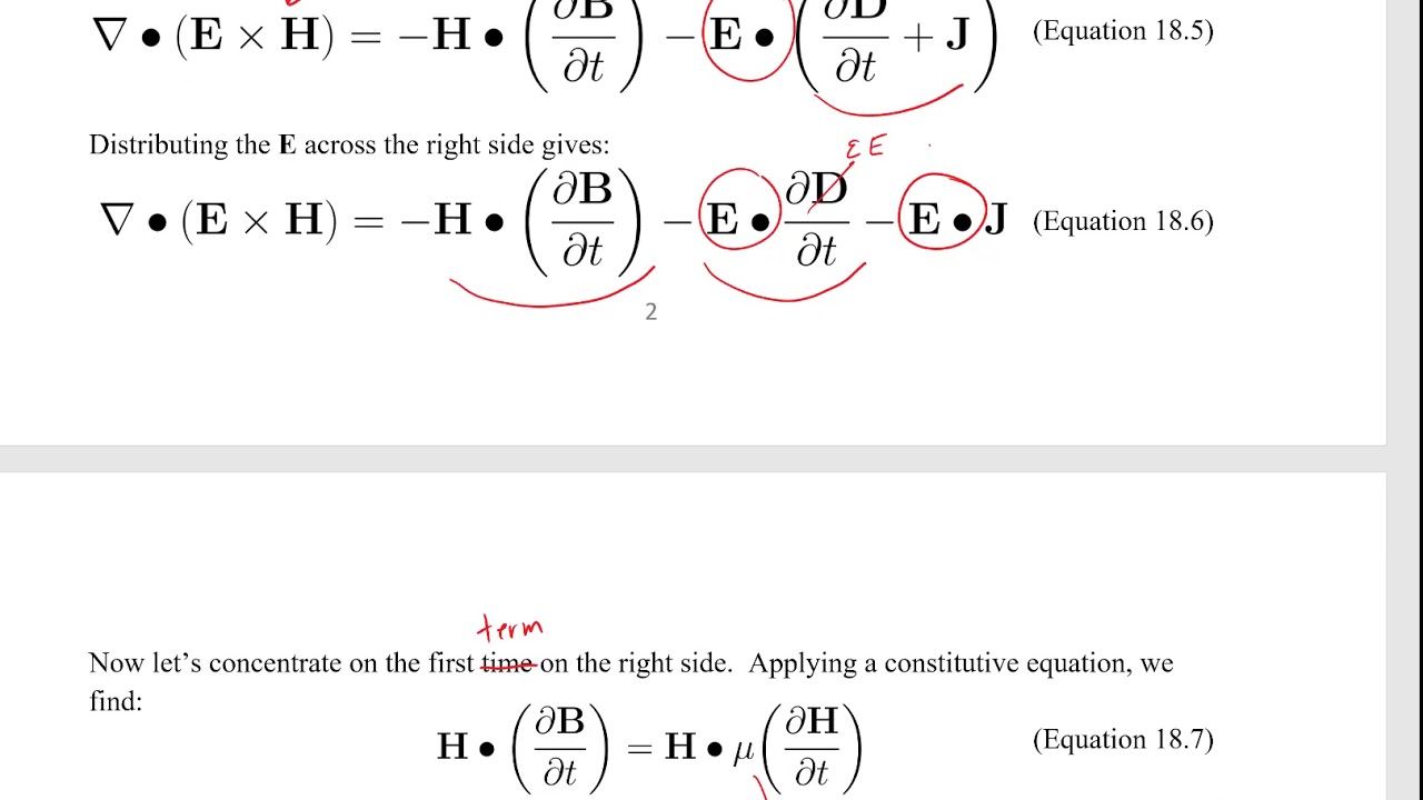 Applied Electromagnetic Field Theory Chapter 18 -- Poynting's Theorem and the Wave Equation
