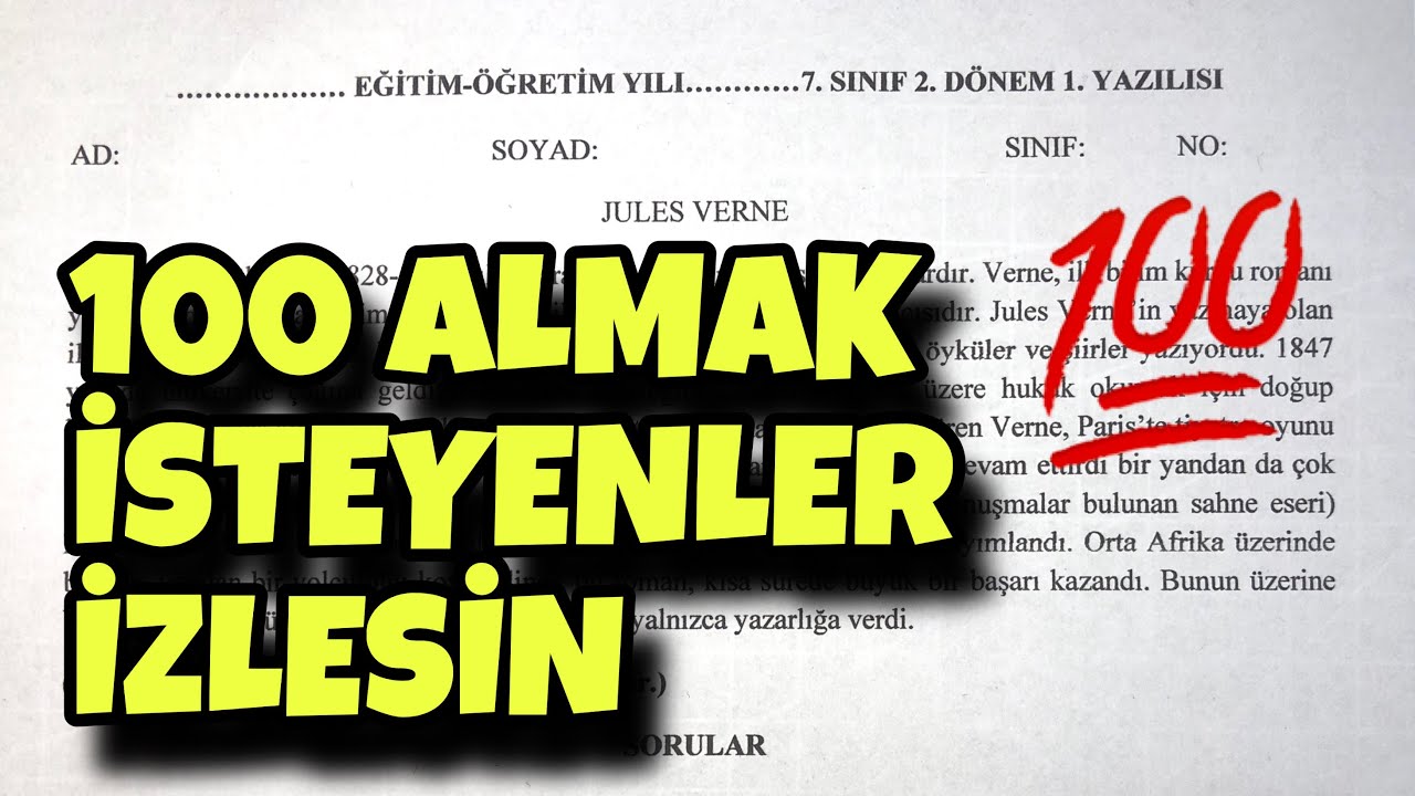 7.Sınıf Türkçe 2.Dönem 1.Yazılı