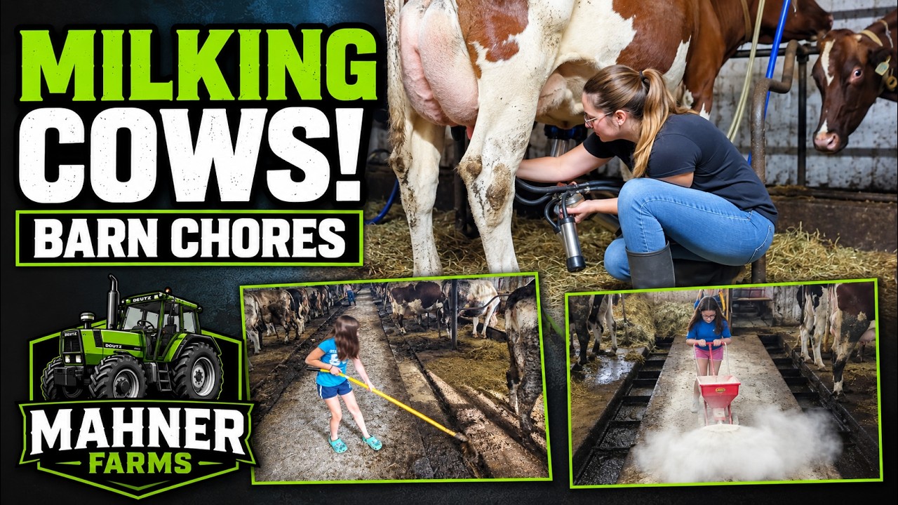 Milking Cows & Evening Chores on a Wisconsin Dairy Farm