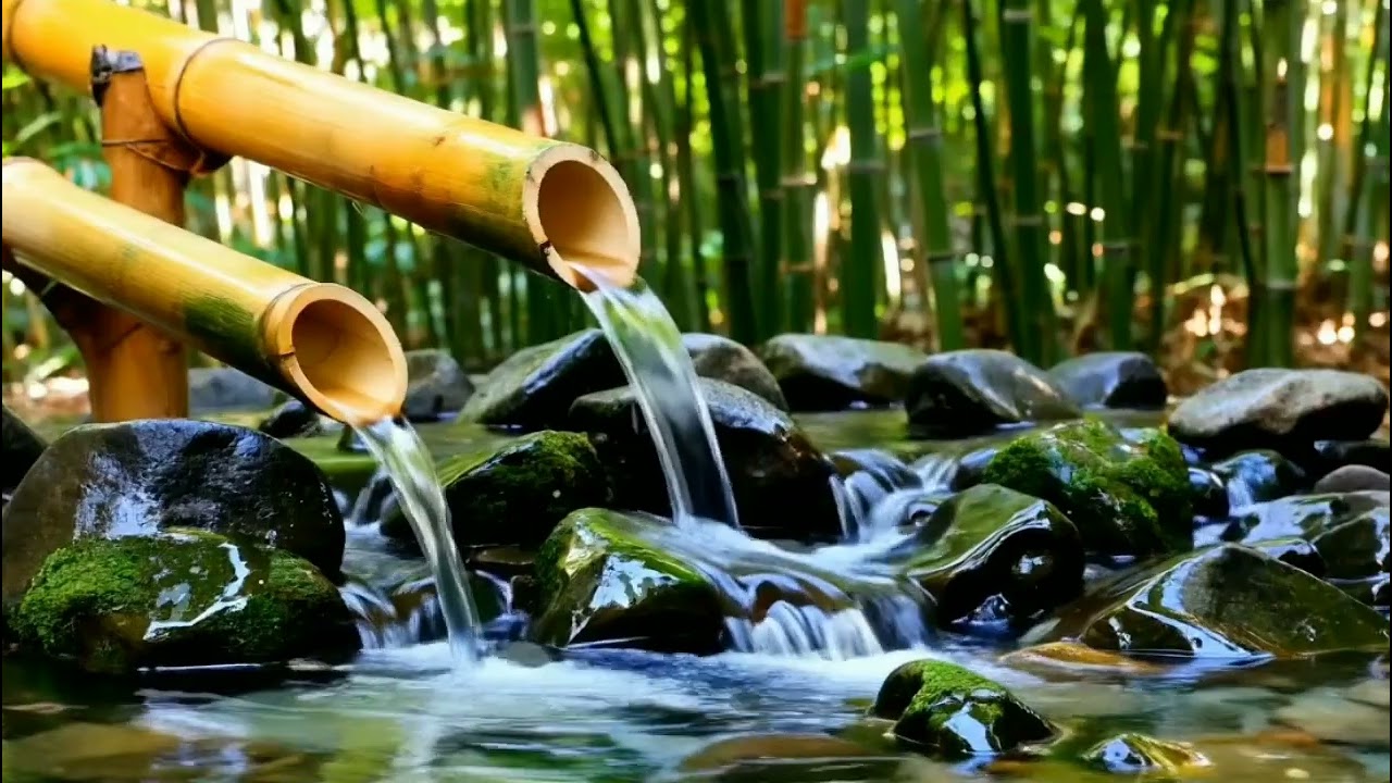 Beautiful relaxing River sound & music , stress relief music ~ para dormir profundamente