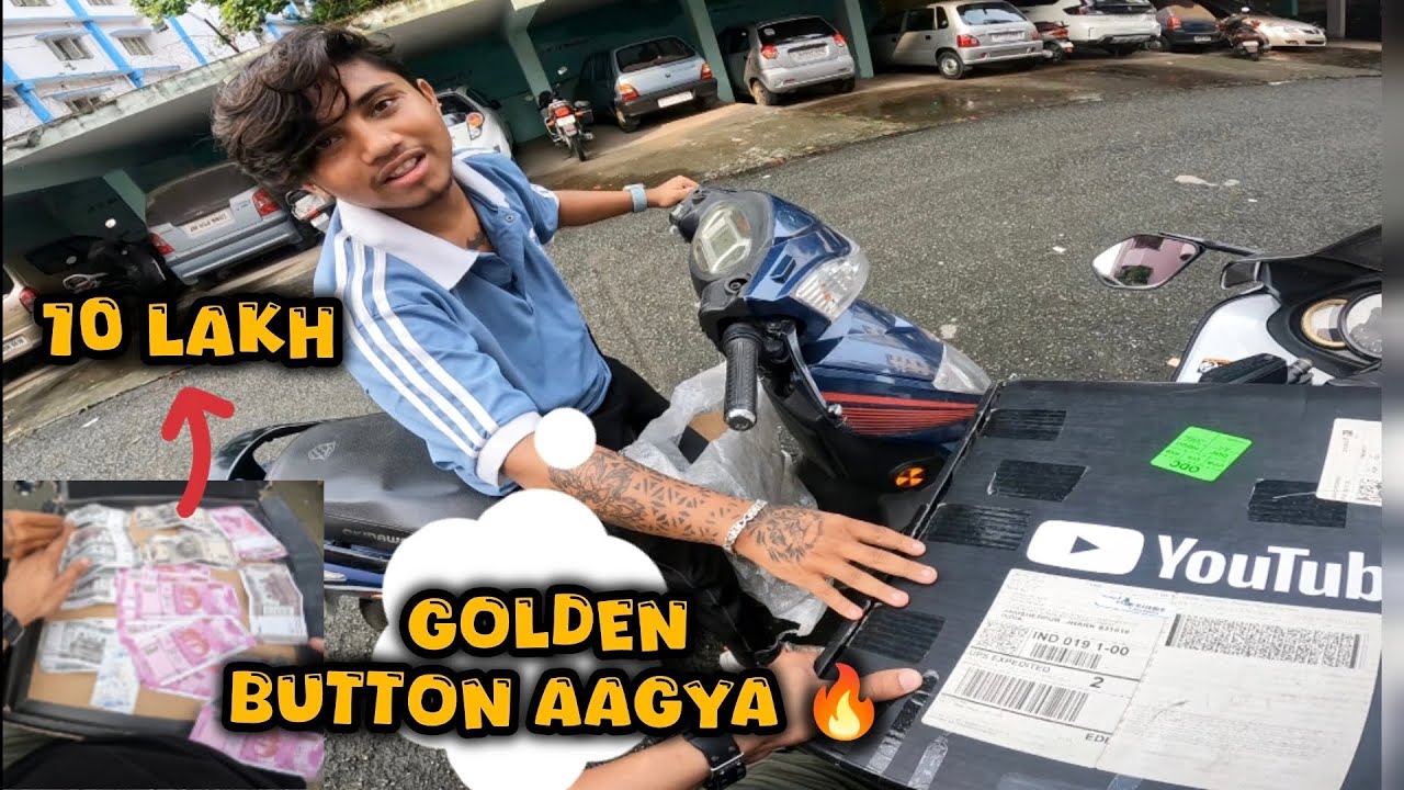 Finally Youtube Golden Play Button Aa gya 10 lakh Cash Ke Sath 😍