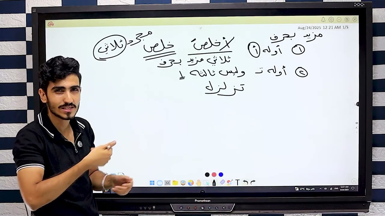 الفعل المجرد والفعل المزيد للصف الأول الإعدادي 