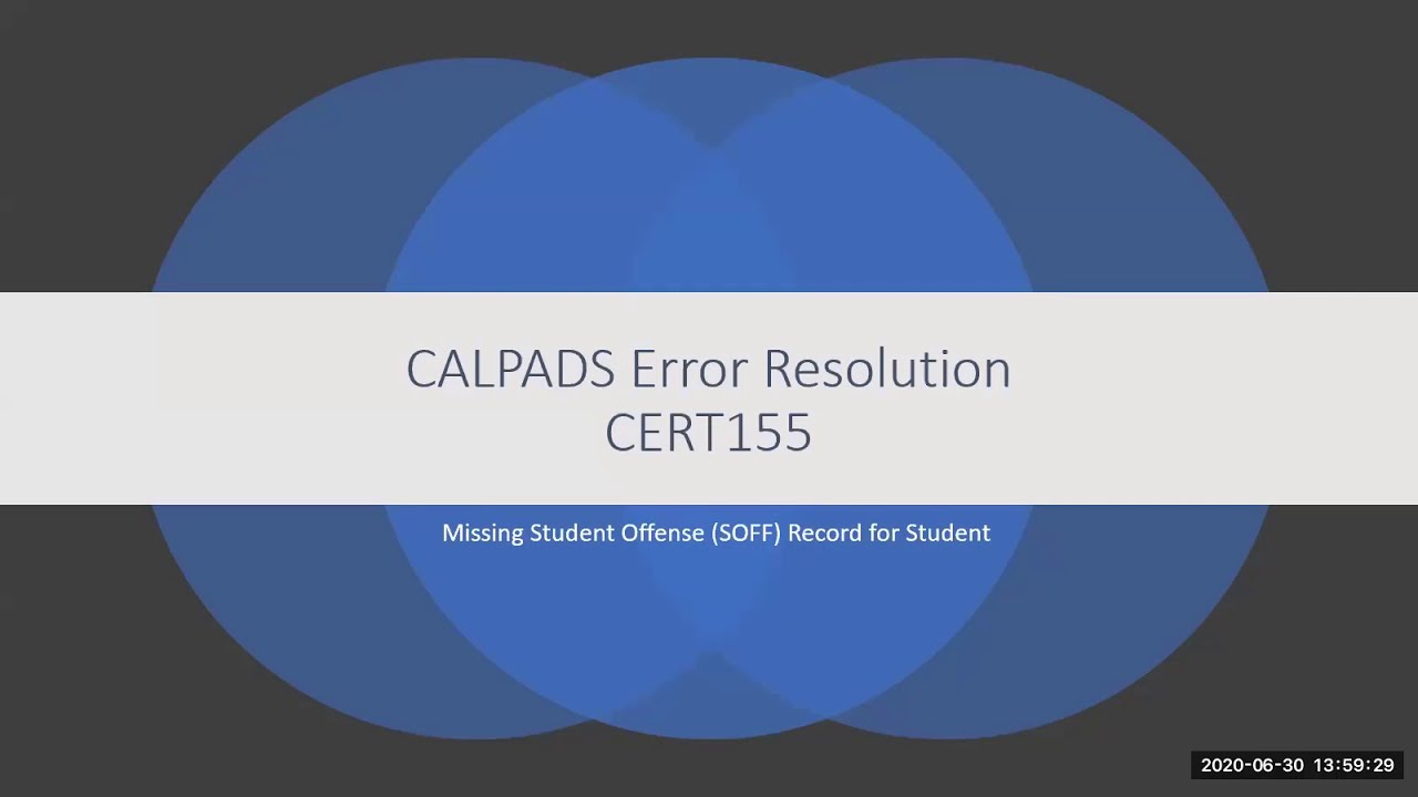CALPAD Error Resolution CERT155
