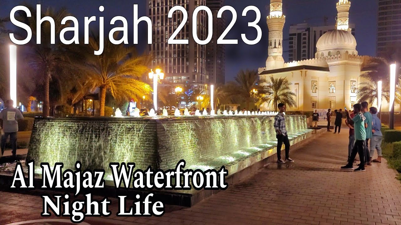 Al Majaz Waterfront 4k walking tour | Sharjah Night Life | Sharjah 4k