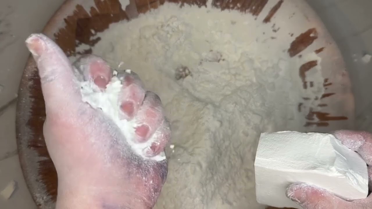 Talc Baby Powder Dusty Fresh Gym Chalk Block Crush ASMR 🤍