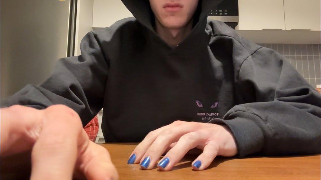 ASMR * chipping off my nailpolish | No Talking