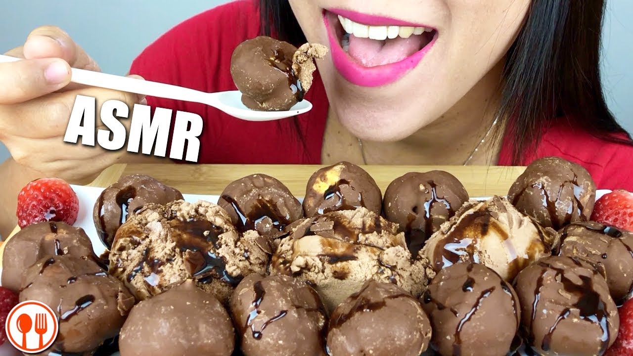 ASMR CHOCOLATE PROFITEROLES + ICE CREAM PARTY 초콜렛 리얼 사운드 푸드 | LaniEats ASMR