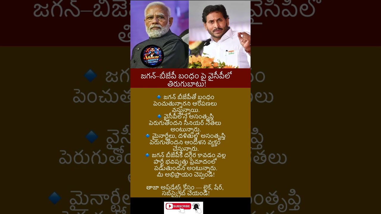 #breakingnews #trending #news #appolitics #YSJagan #BJPAlliance #YSRCPRebellion #TeluguPolitics