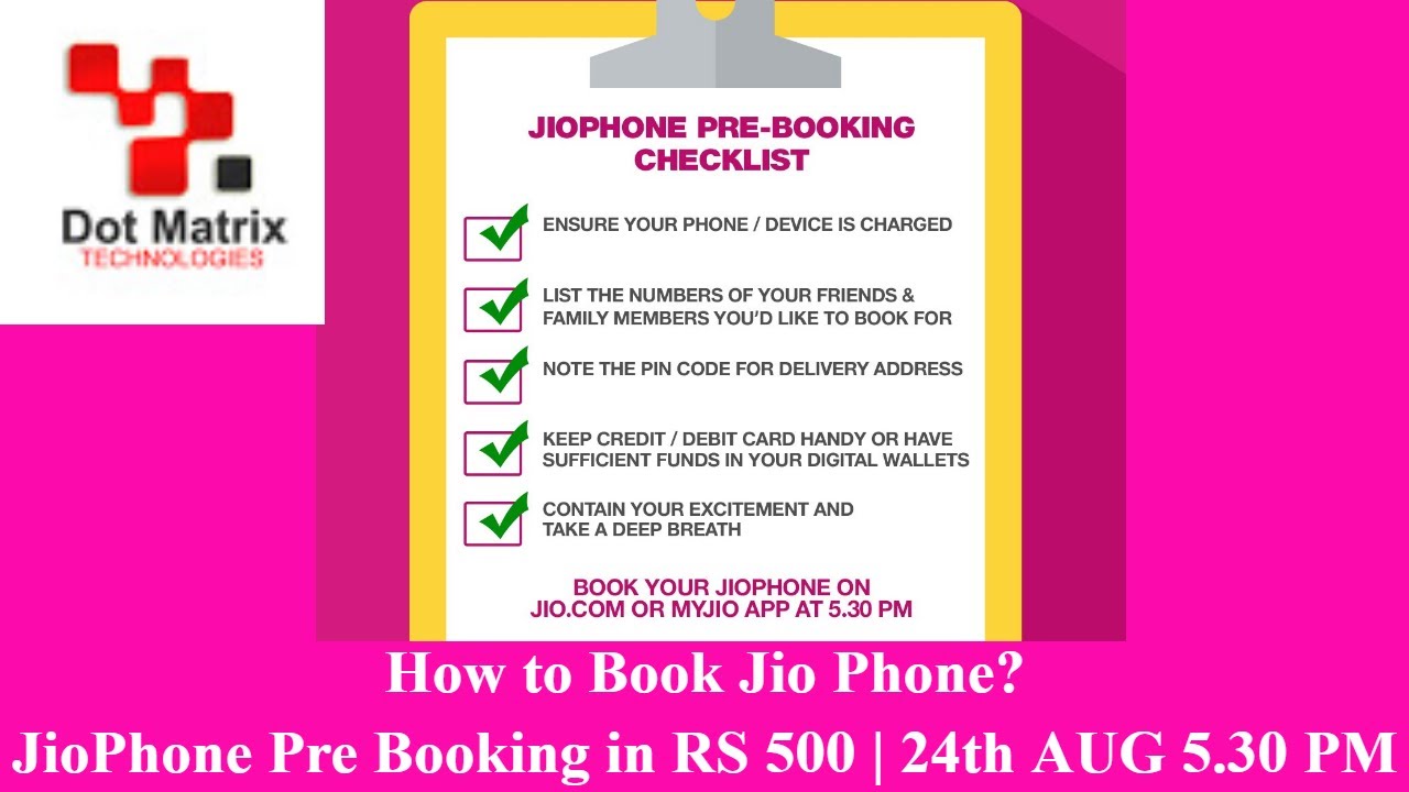 How to Book Jio Phone | JioPhone Pre Booking in RS 500 | 24th AUG 5.30 PM | Features & Full Details