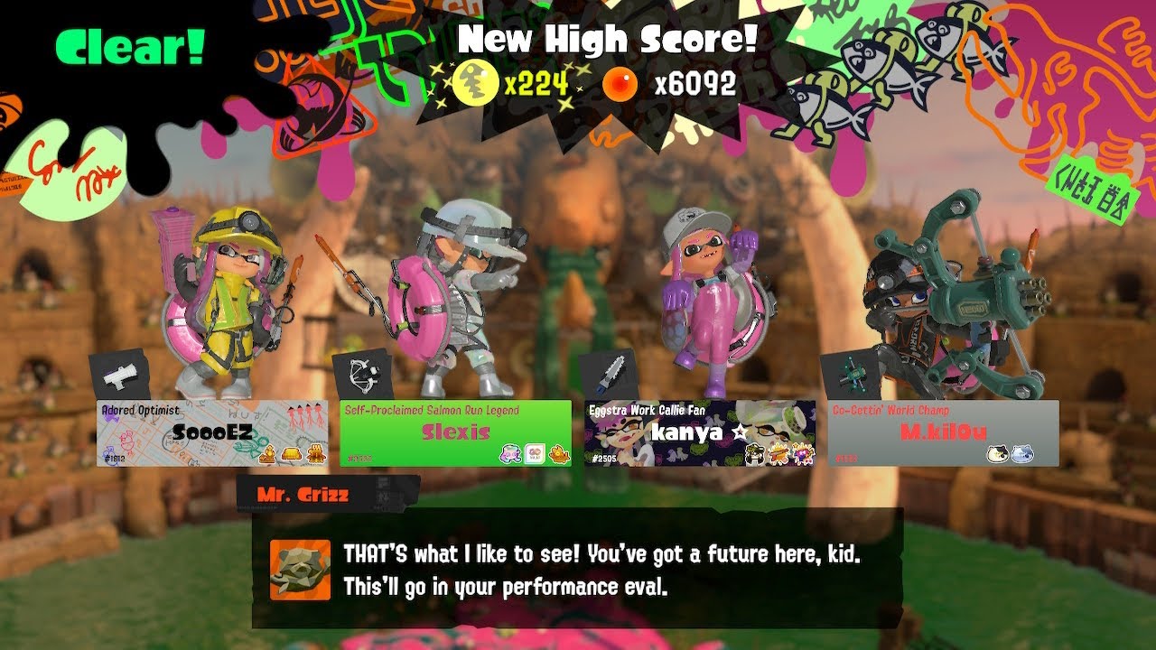 Splat3 Eggstra Work on Bonerattle Arena stream (day 2)