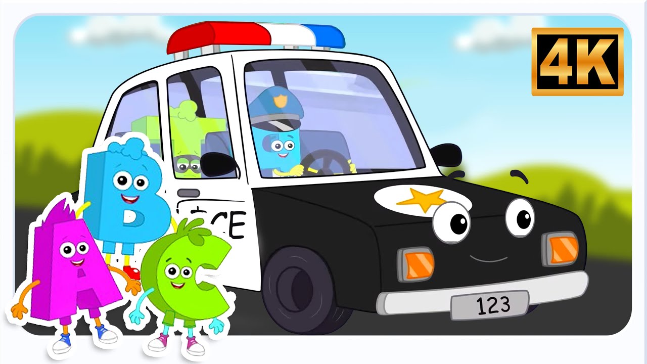Wheels On the Police Car Nursery Rhymes & Preschool Videos by Mr Alphabet