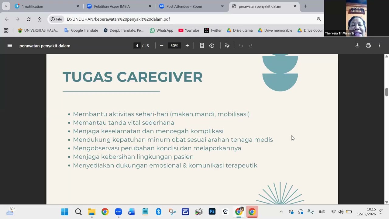 Pelatihan Caregiver Keperawatan Penyakit Dalam jogja imbia