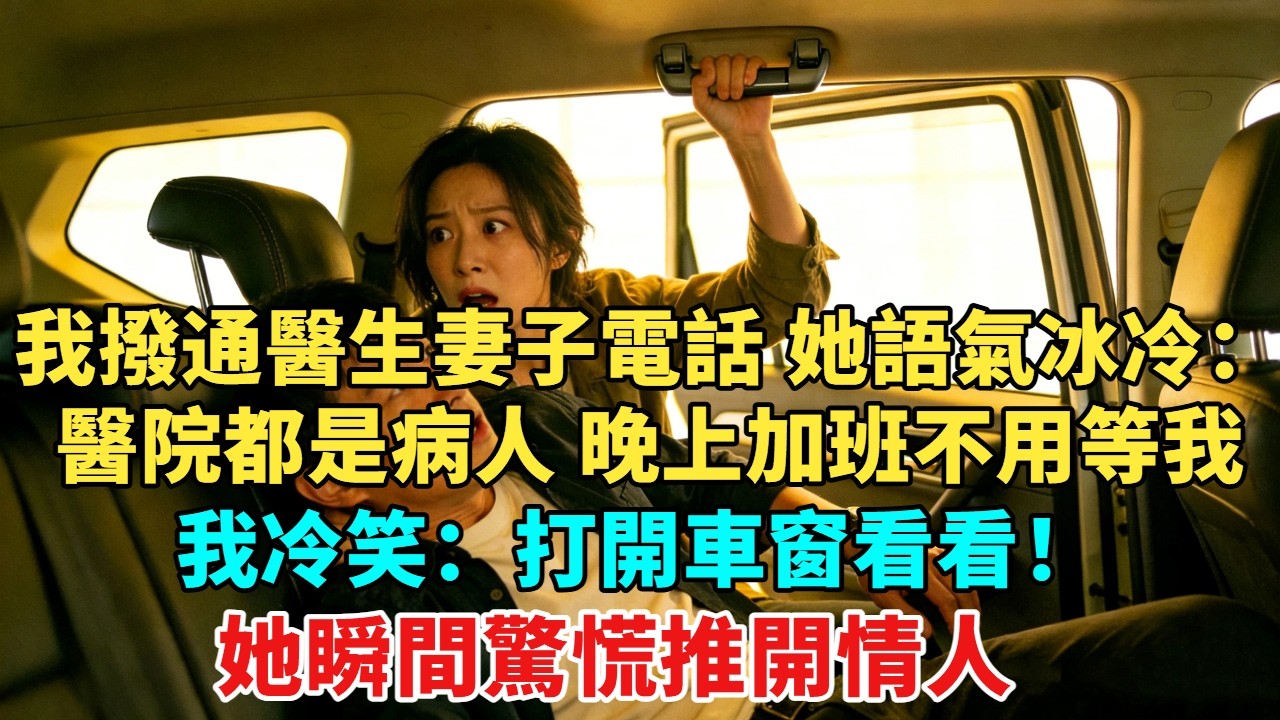 我撥通醫生妻子電話，她語氣冰冷：醫院裏都是病人，晚上加班不用等我！我冷笑：打開車窗看看！她瞬間驚慌推開情人#故事頻道#情感故事#分享#情感#感情#婚姻