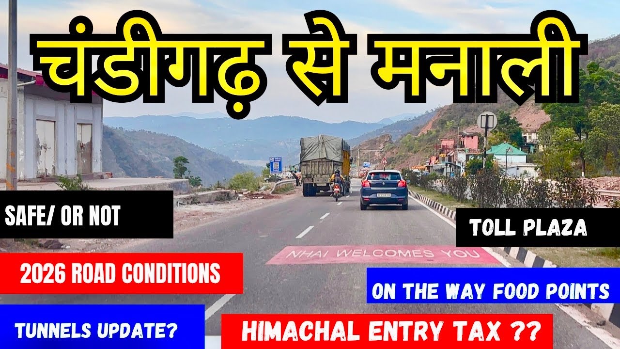Chandigarh to Manali road trip | Manali road conditions 2026  | #manali by car 
