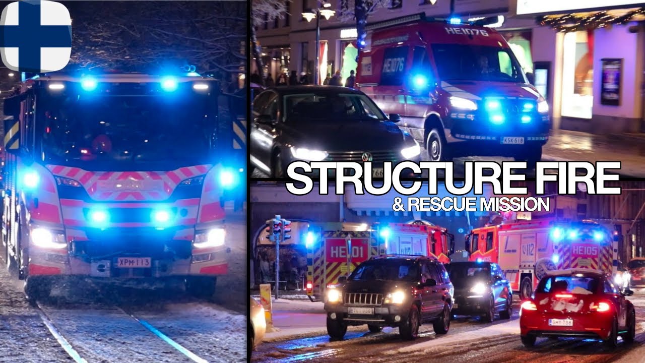 [ALMOST PRE-ARRIVAL!] False Structure Fire Alarm and Rescue Mission in Central Helsinki!!