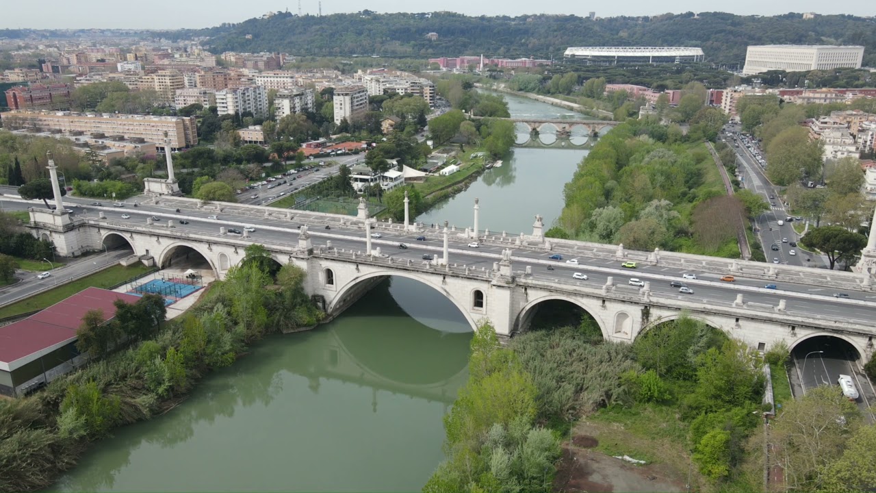 Ponte Flaminio visto dal drone in 4K