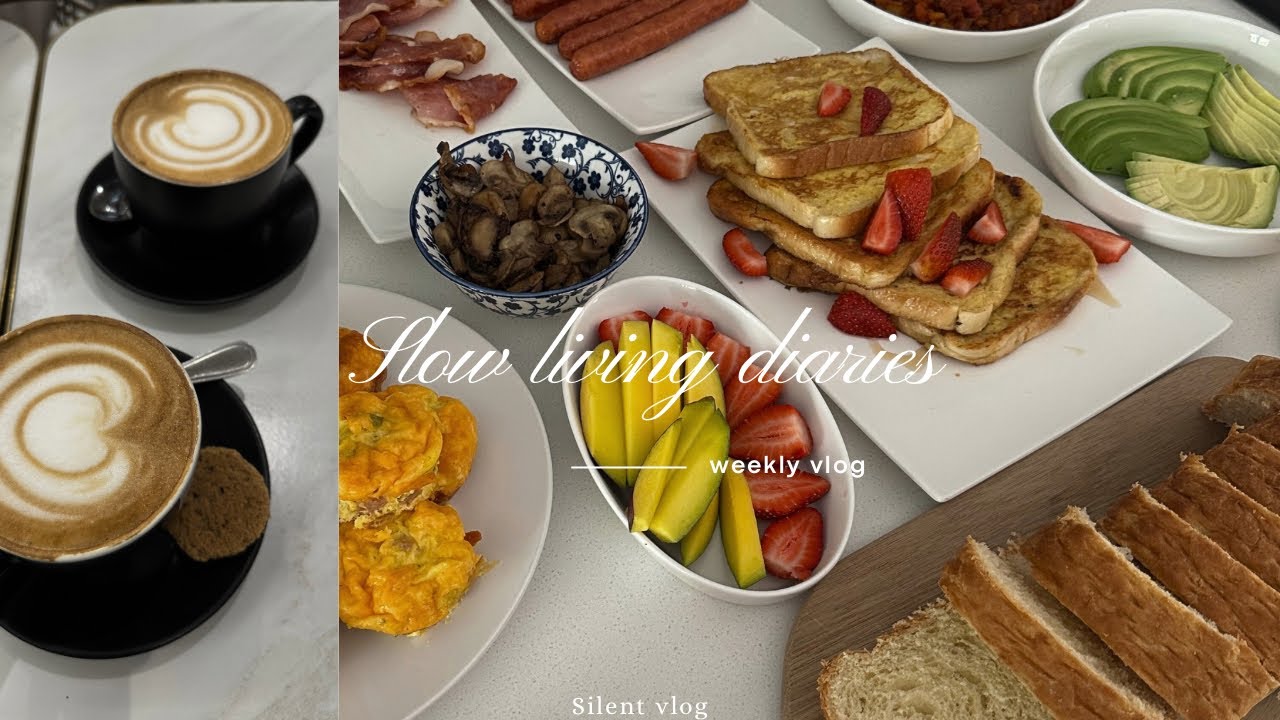 *Slow living days ☕️| Breakfast buffet| Cleaning| Lunch & dinner dates| Silent vlog #slowliving 
