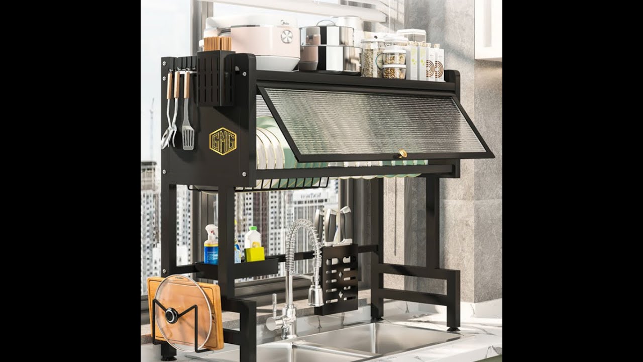 How to assemble dish drainer rack with door/two layer dish drain rack assembly.over sink assembly
