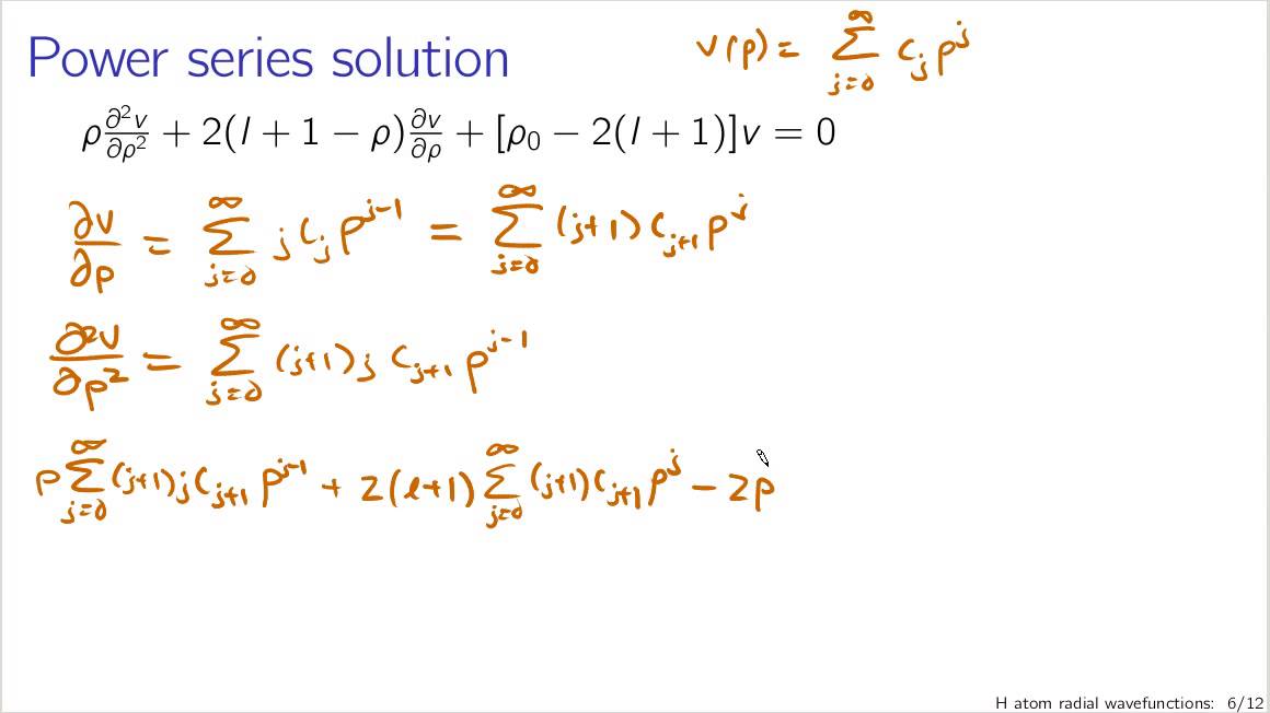 Hydrogen atom radial wavefunctions