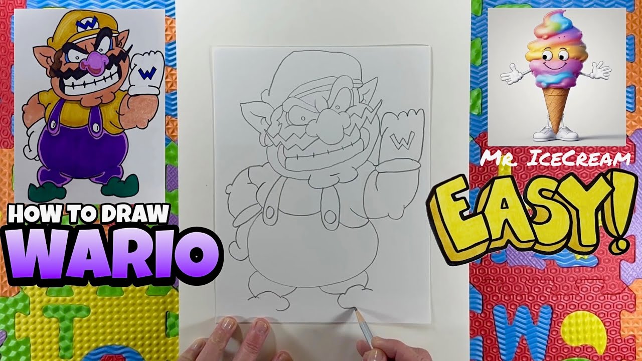 How to Draw Wario | Easy for Kids | Beginner Art Lesson