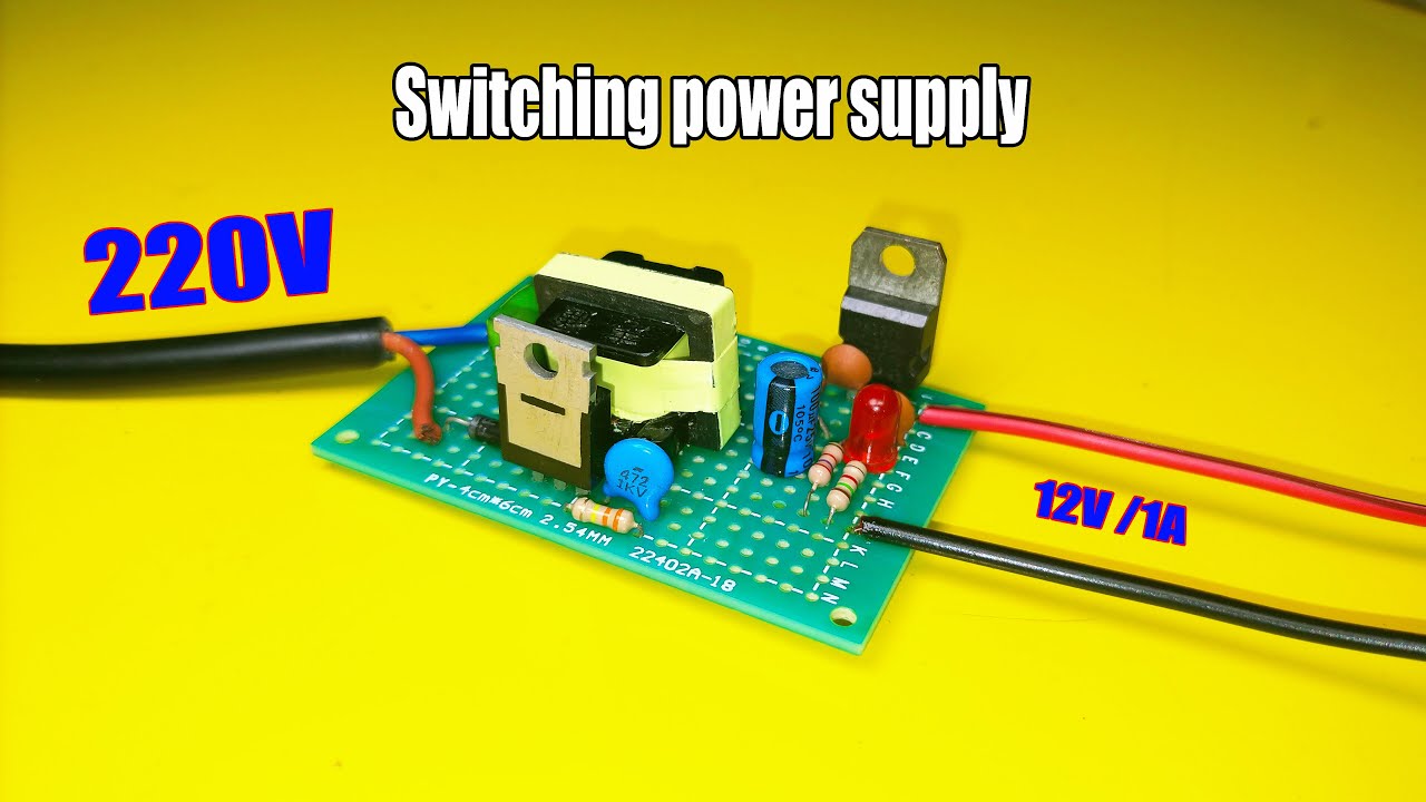DIY SMPS switching power supply 220V 12V 1A regulated | Electronic project