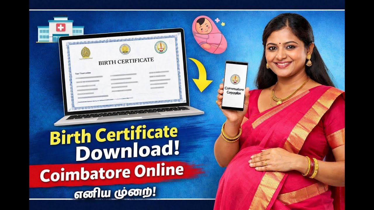 Coimbatore Birth Certificate Online Download செய்வது எப்படி? | Birth Certificate Tamil | CBE