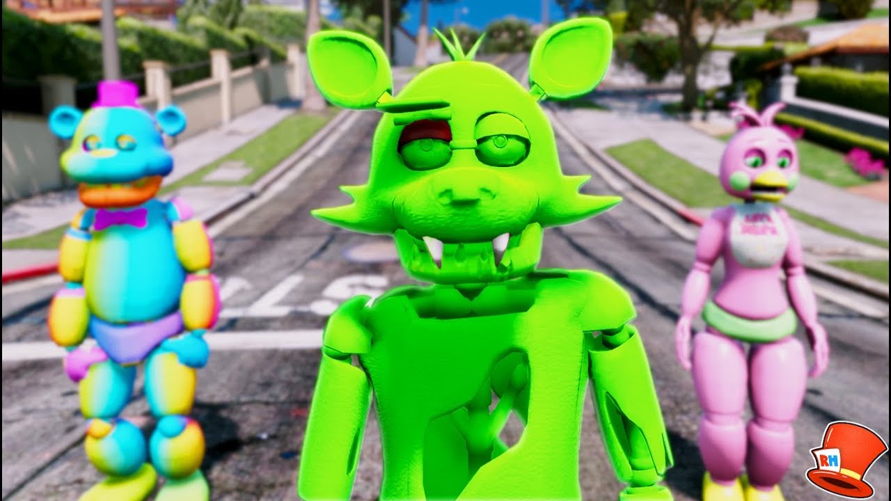 NEW SLIME FOXY ANIMATRONIC! (GTA 5 Mods FNAF RedHatter)