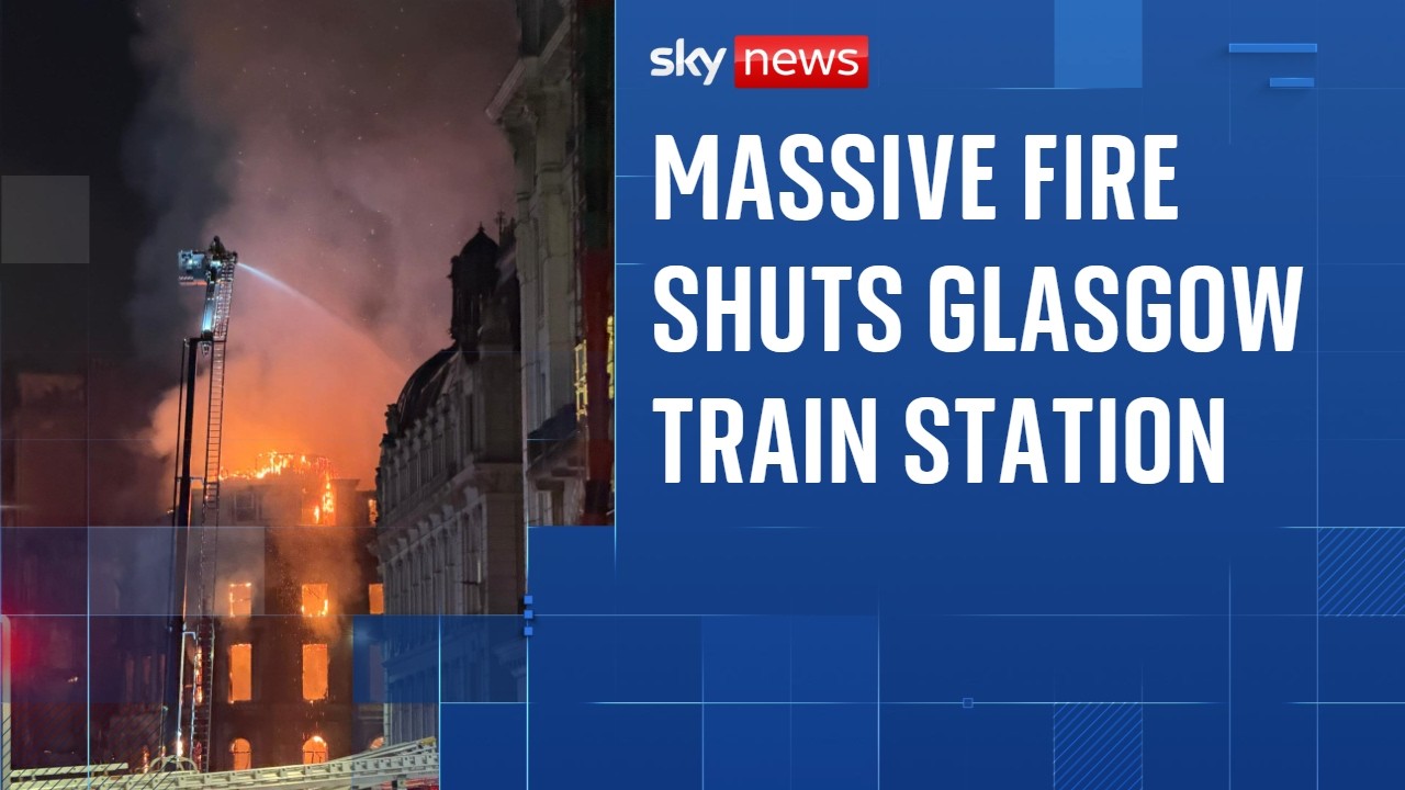 Huge blaze forces the closure of Scotland's busiest railway station