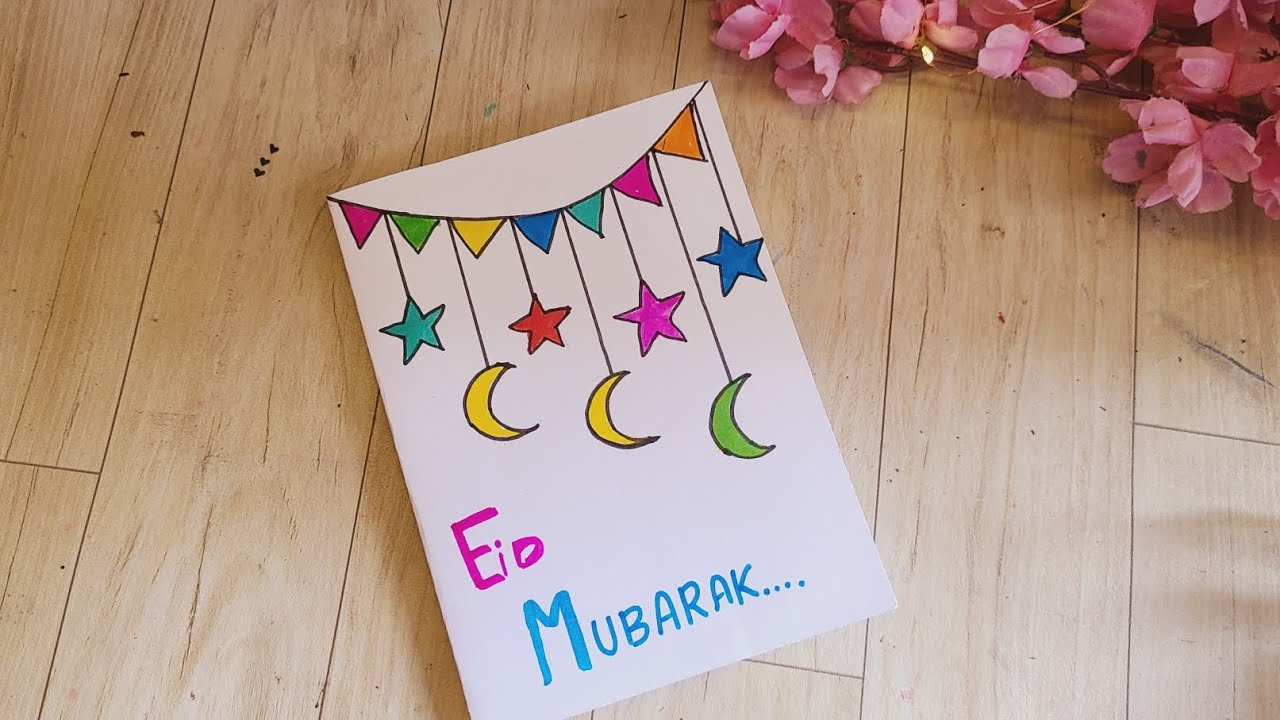 Eid Mubarak greeting card &bull; Eid Mubarak making ideas easy &bull; Eid card Design &bull; Eid card drawing 2022